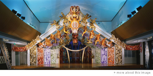 Every marae has a wharenui –  this one can be found at Te Papa, New Zealand's national museum. Image: Tourism New Zealand. Photo by Te Papa Museum.