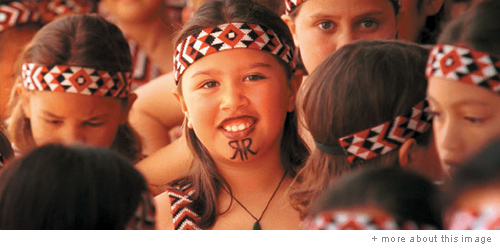 Young Maori people discover their culture through kapa haka performance. Image: Tourism New Zealand, photo by Tim Whittaker